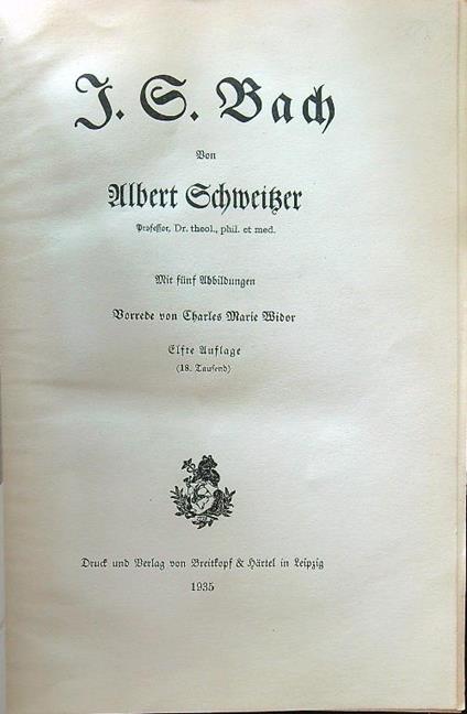 J.S. Bach - Albert Schweitzer - copertina