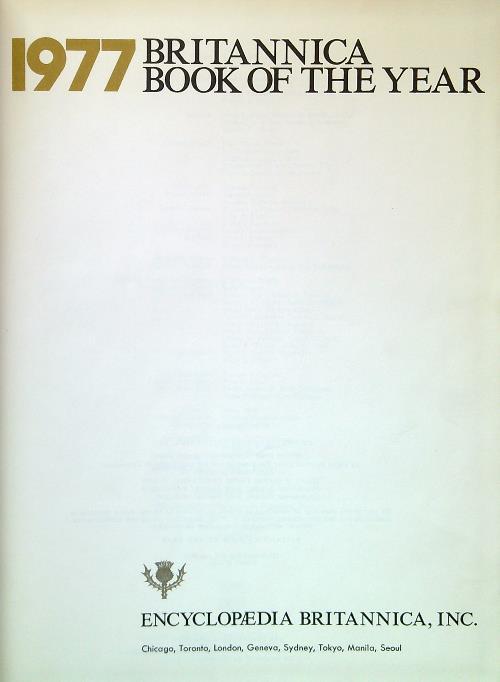 Encyclopaedia Britannica 1977 Book of the Year. Events of 1976 - copertina