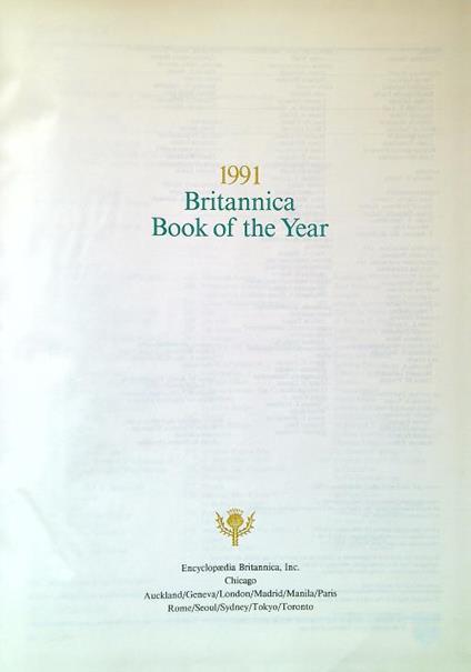 Encyclopaedia Britannica 1991 Book of the Year. Events of 1990 - copertina