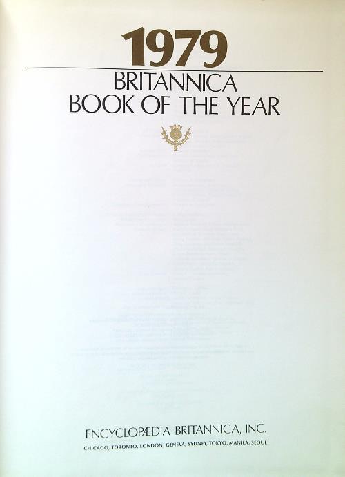 Encyclopaedia Britannica 1979 Book of the Year. Events of 1978 - copertina