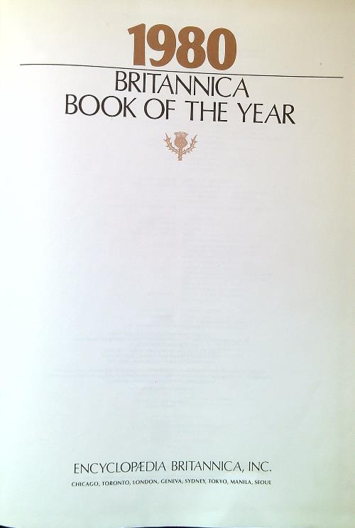 Encyclopaedia Britannica 1980 Book of the Year. Events of 1979 - copertina