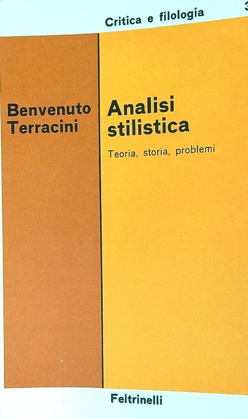 Analisi stilistica - Benvenuto Terracini - copertina