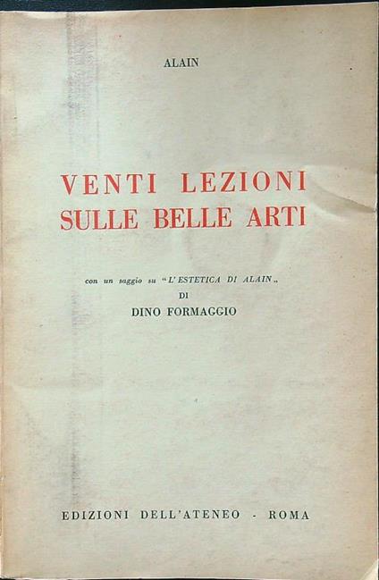 Venti lezioni sulle belle arti - Alain - copertina