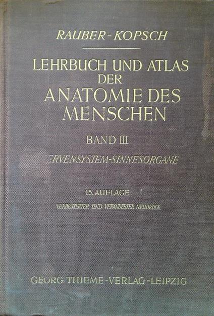 Lehrbuch und Atlas der Anatomie des Menschen - Band III - copertina