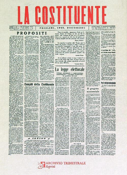 La Costituente: problemi, idee, discussioni : 1945-1946 - copertina