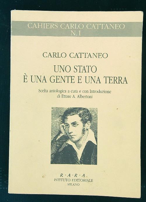 Uno Stato è una gente e una terra - Carlo Cattaneo - copertina