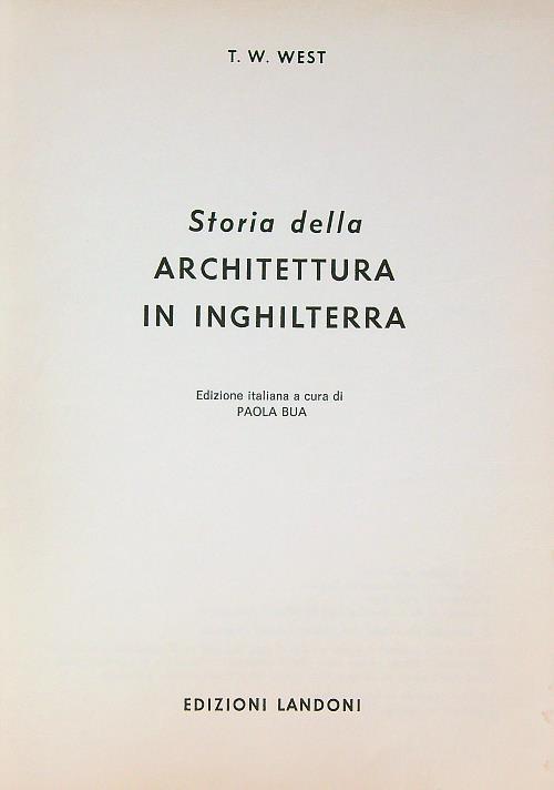 Storia della Architettura in Inghilterra - copertina