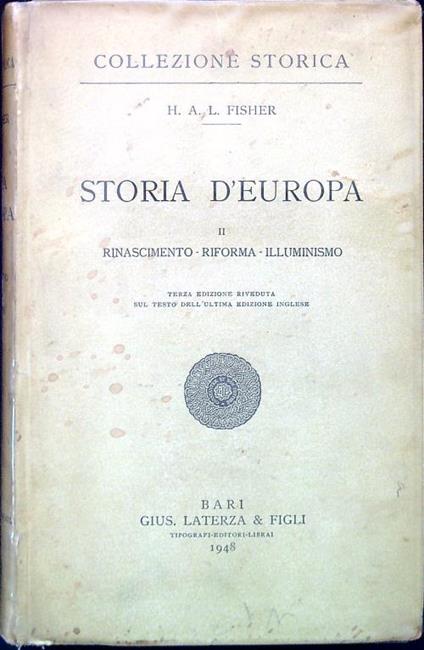 Storia d'Europa II - H.A.L. Fisher - copertina