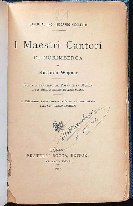 I maestri cantori - Richard Wagner - copertina