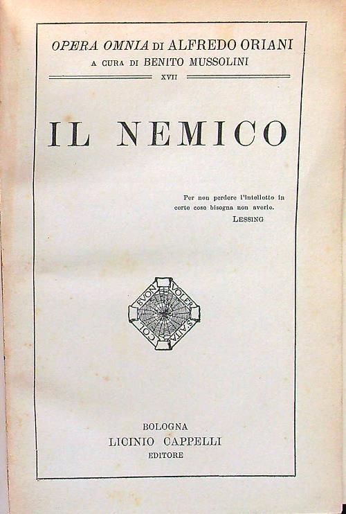 Il nemico vol II - Alfredo Oriani - copertina