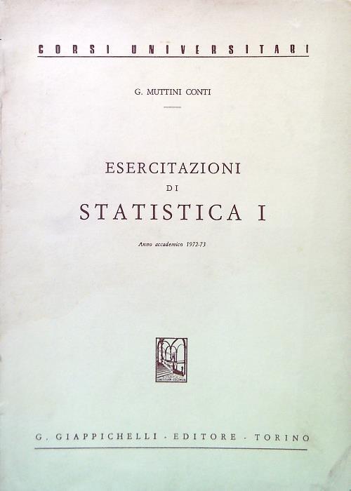 Esercitazioni di Statistica I - Anno Accademico 1972-73 - copertina