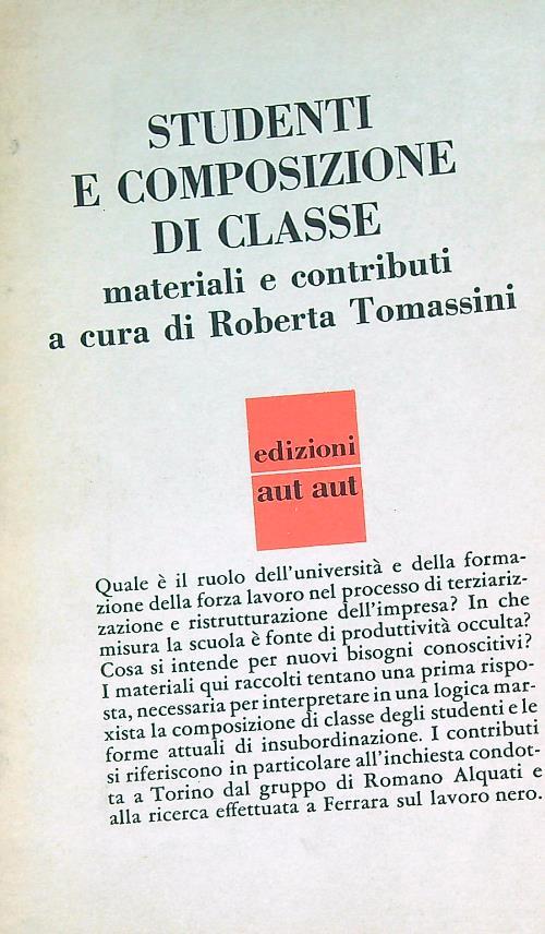 Studenti e composizione di classe - Roberta Tomassini - copertina