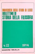 Bollettino di storia della filosofia dell'univ. degli studi di Lecce II/1974