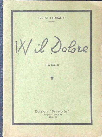 W il dolore - Ernesto Caballo - copertina