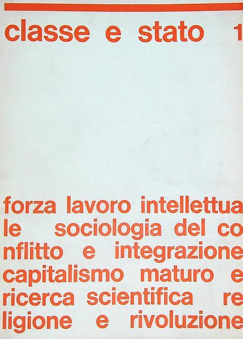 Classe e stato 1/autunno 1965 - copertina