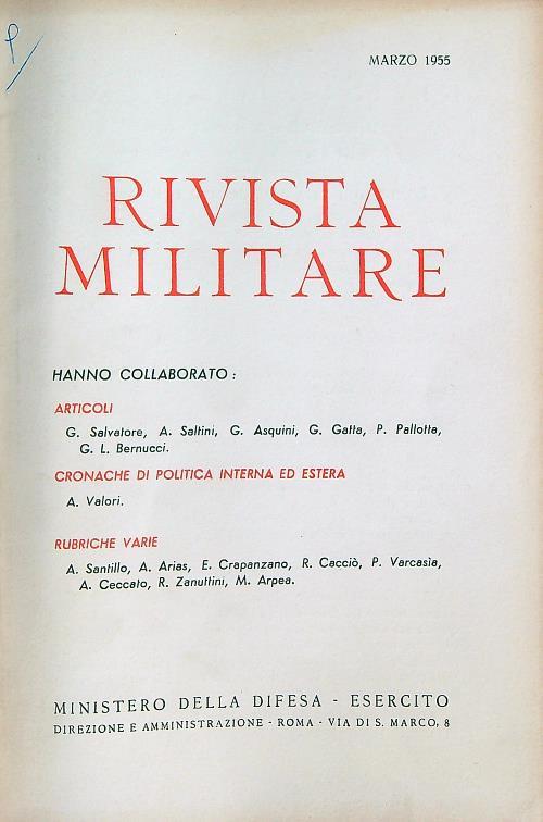 Rivista militare 3/marzo 1955 - copertina