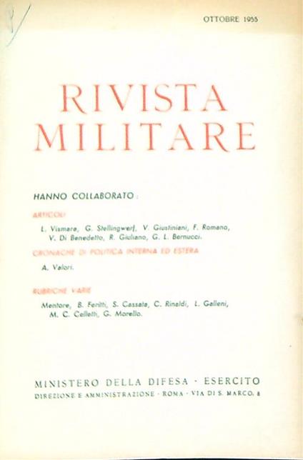 Rivista militare 10/Ottobre 1955 - copertina