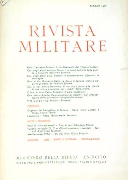 Rivista militare 3/marzo 1956 - copertina