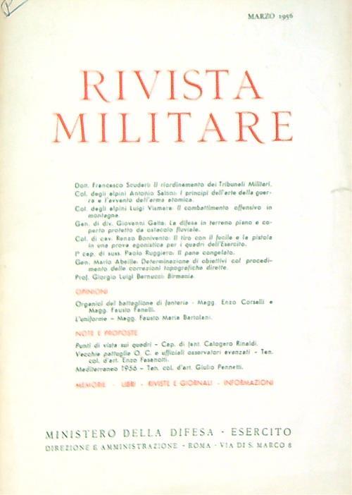 Rivista militare 3/marzo 1956 - copertina