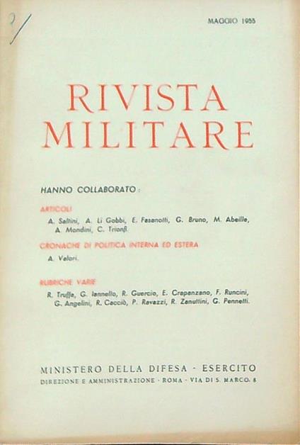 Rivista militare 5/maggio 1955 - copertina