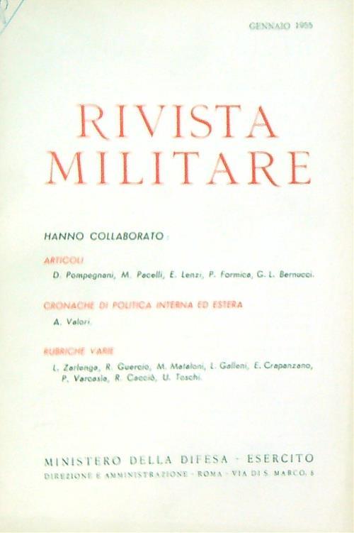 Rivista militare 1/gennaio 1955 - copertina