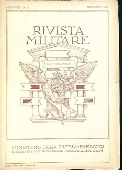 Rivista militare 11/novembre 1952 - copertina