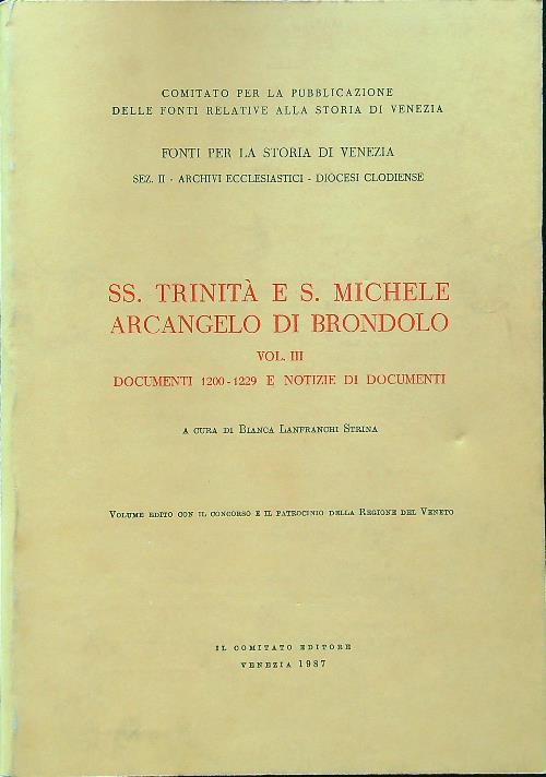 SS. Trinità e S. Michele arcangelo di Brondolo vol. III - copertina