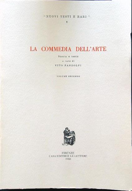 La commedia dell'arte vol. II - Vito Pandolfi - copertina