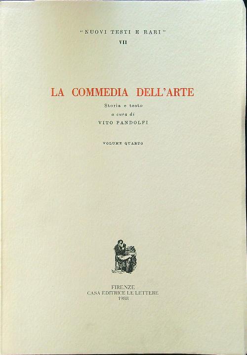 La commedia dell'arte vol. IV - Vito Pandolfi - copertina