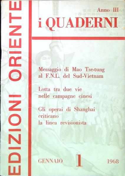 I Quaderni. Anno 3 - Numero 1/Gennaio 1968 - copertina