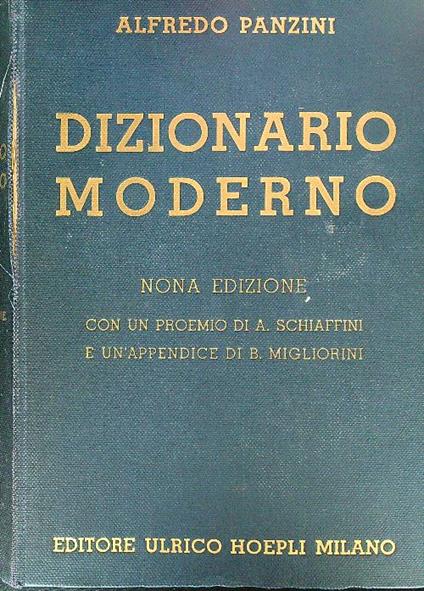 Dizionario moderno. Nona edizione - Alfredo Panzini - copertina