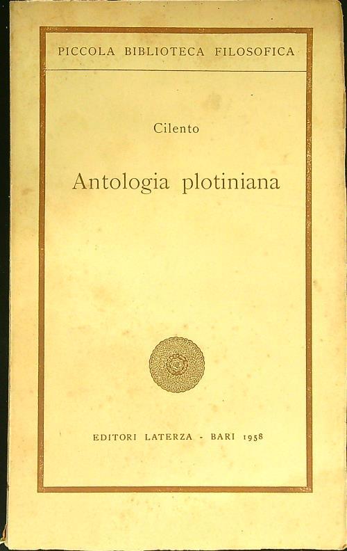 Antologia plotiniana - Vincenzo Cento - copertina