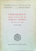 Contributi dell'Istituto di Filologia Moderna. Serie storia del teatro Volume 1