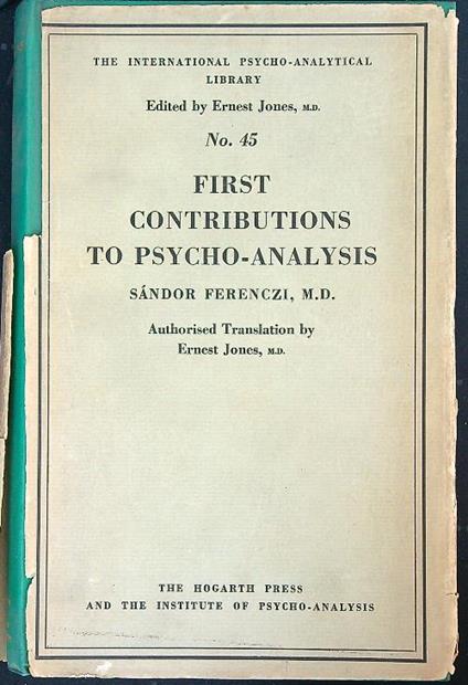 First Contributions to Psycho-analysis - Sándor Ferenczi - copertina