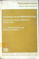 Psychology Versus Metapsychology
