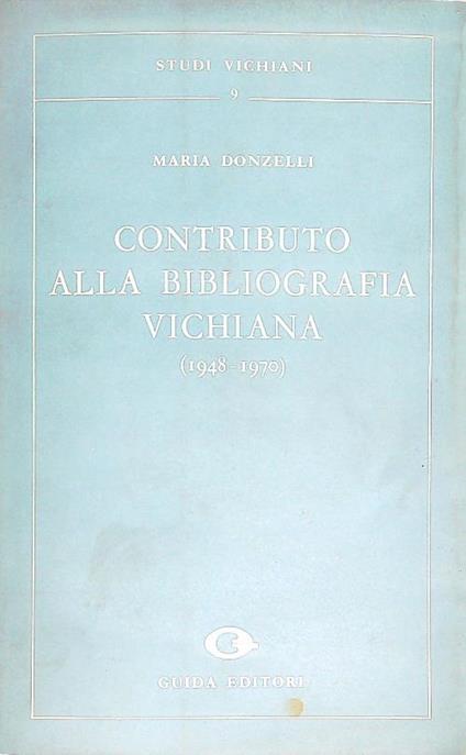 Contributo alla bibliografia vichiana 1948-1970 - Maria Donzelli - copertina