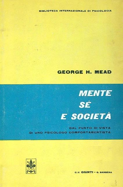 Mente, sé e società - George H. Mead - copertina