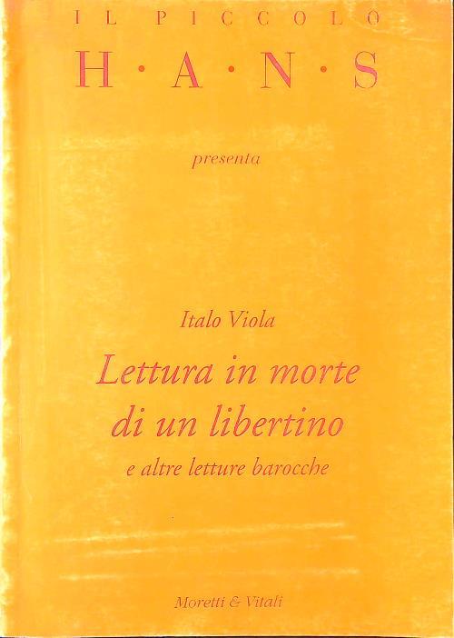 Lettura in morte di un libertino - Italo Viola - copertina