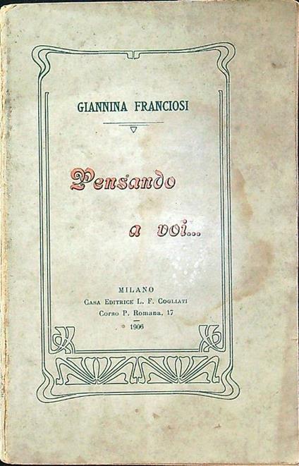 Pensando a voi - Gianni Franciosi - copertina