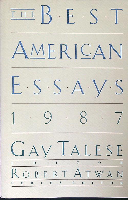 The Best american essays 1987 - Gay Talese - copertina