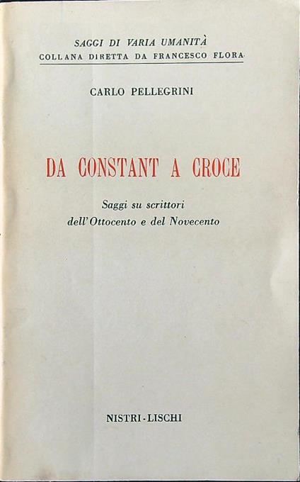 Da Constant a Croce - Carlo Pellegrini - copertina