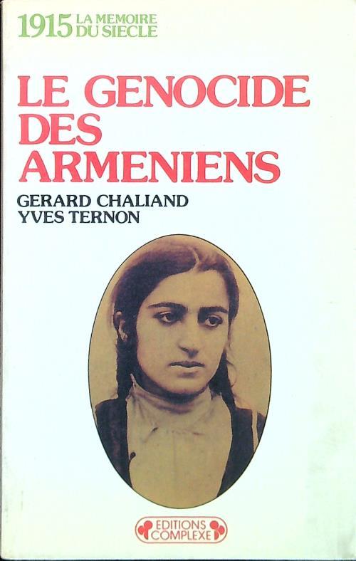 Le genocide des armeniens - Gérard Chaliand - copertina