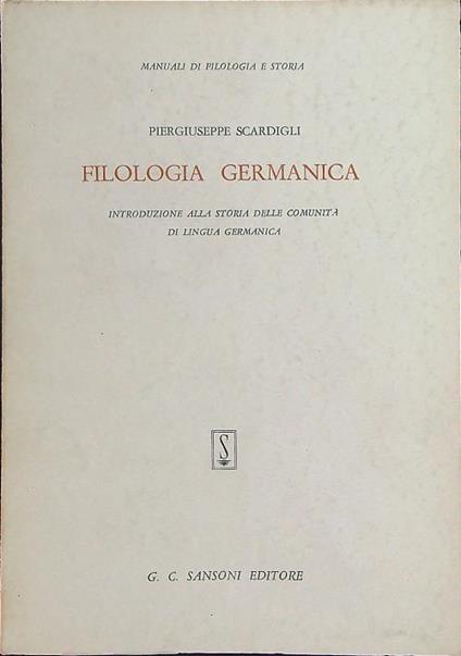 Filologia Germanica - Piergiuseppe Scardigli - copertina