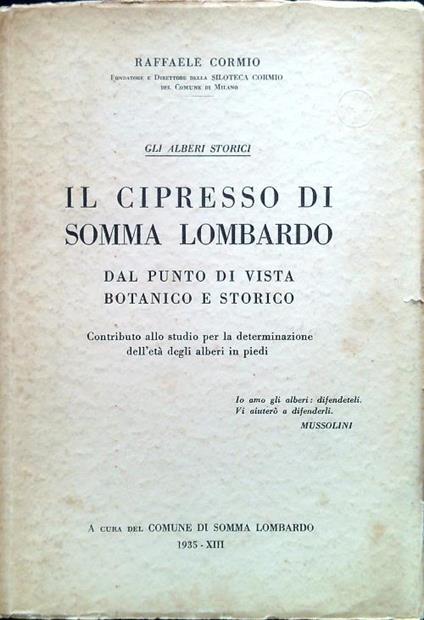 Il cipresso di Somma Lombardo - Raffaele Corso - copertina