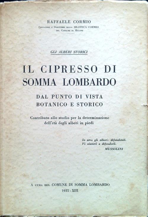 Il cipresso di Somma Lombardo - Raffaele Corso - copertina