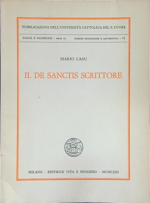 Il De Sanctis scrittore - Mario Casu - copertina