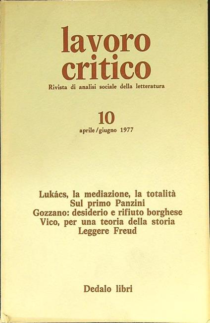 Lavoro critico 10/aprile-giugno 1977 - copertina