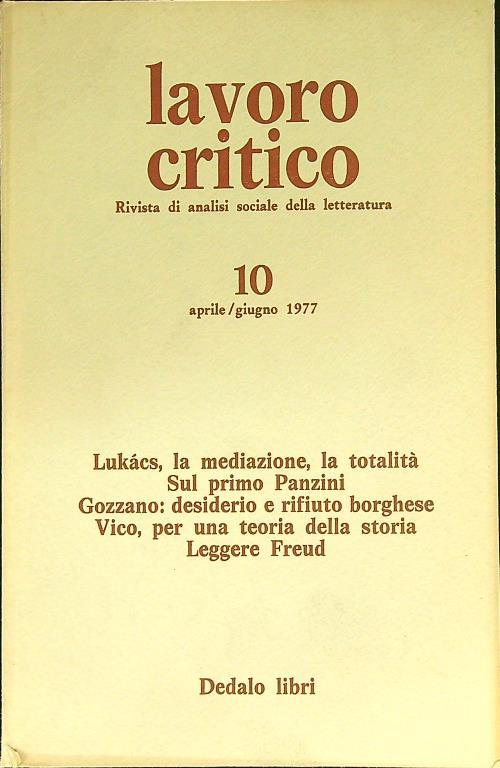 Lavoro critico 10/aprile-giugno 1977 - copertina