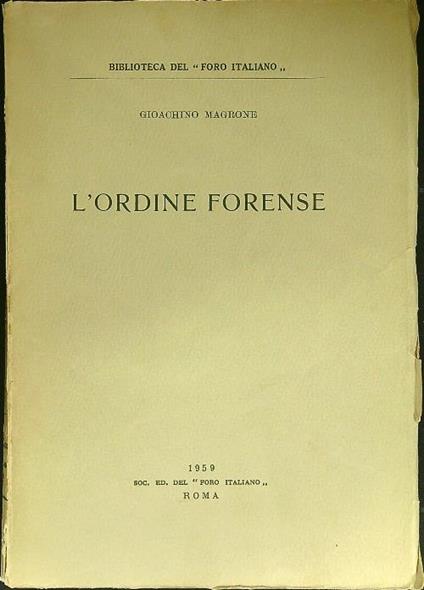 L' ordine forense - copertina