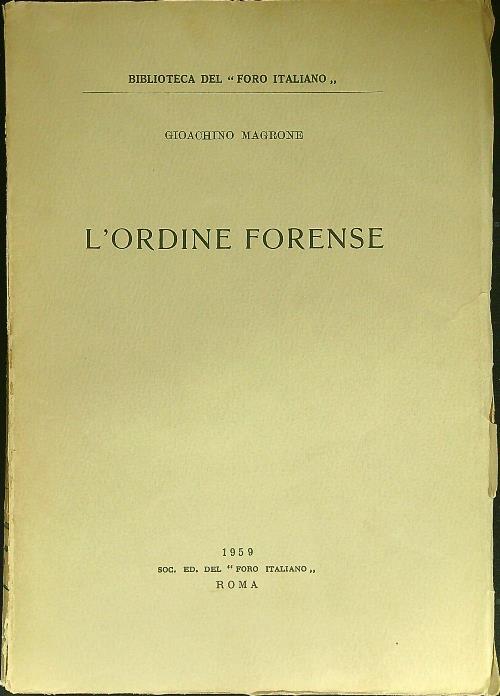 L' ordine forense - copertina